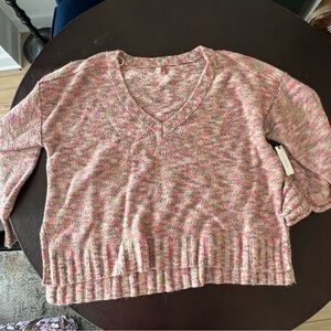 Oversized NWT Anthropologie Pilcro V-Neck Sweater Multicolor
